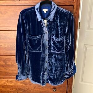 Anthropologie Pilcro Velvet Long Sleeve Button Down Shirt Women’s S